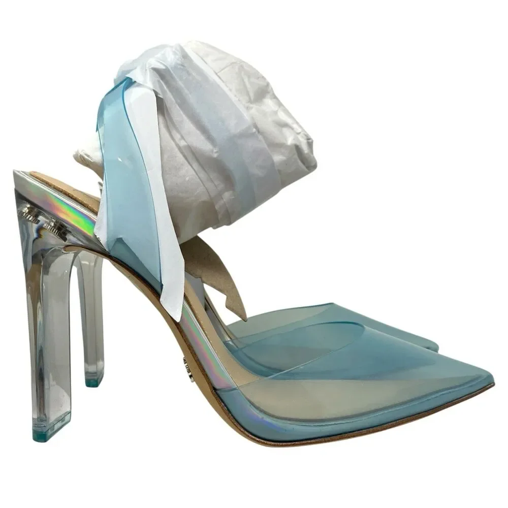 ALDO x Disney Cinderella Glass‎ Slipper Heels Womens 7 Blue Bridal Wedding Shoes